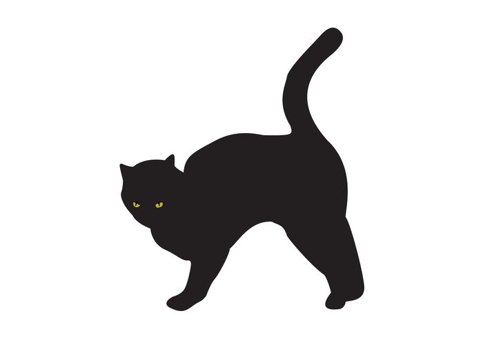 Free Black Cat Silhouette Vector