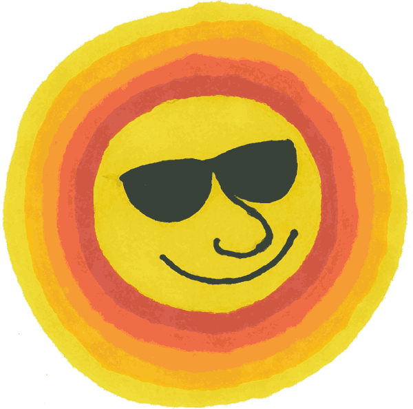 Sunny Smiley with Sunglasses - Fun Summer Illustration
