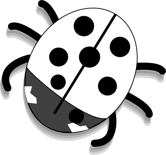 Ladybug 19 Black White Line Art Flower Scalable Vector Graphics 