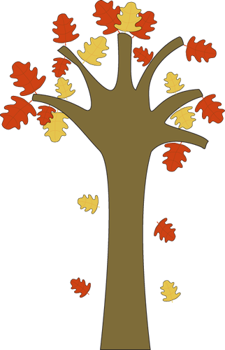 Leaves Falling from Tree Clip Art - Leaves Falling from Tree Image