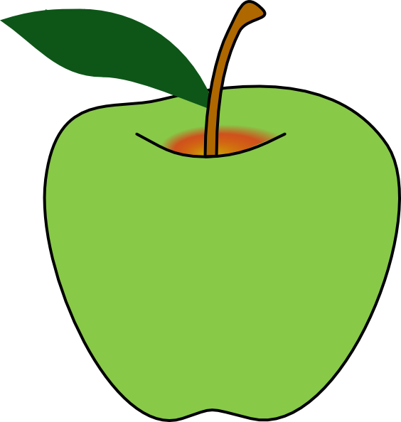 green apple outline clip art