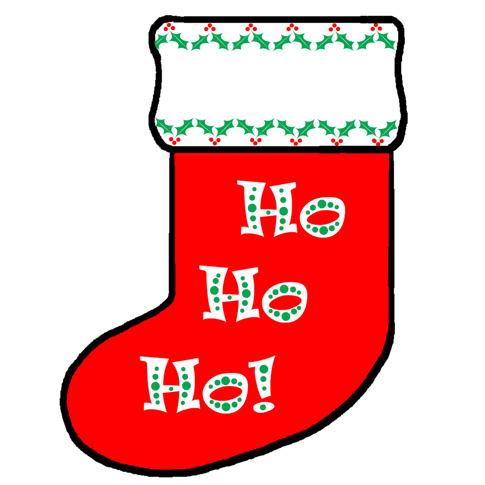 Festive "Ho Ho Ho!" Christmas Stocking Clipart - Free Download