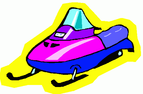 Fun Cartoon Snowmobile Illustration - Winter Adventure Clipart