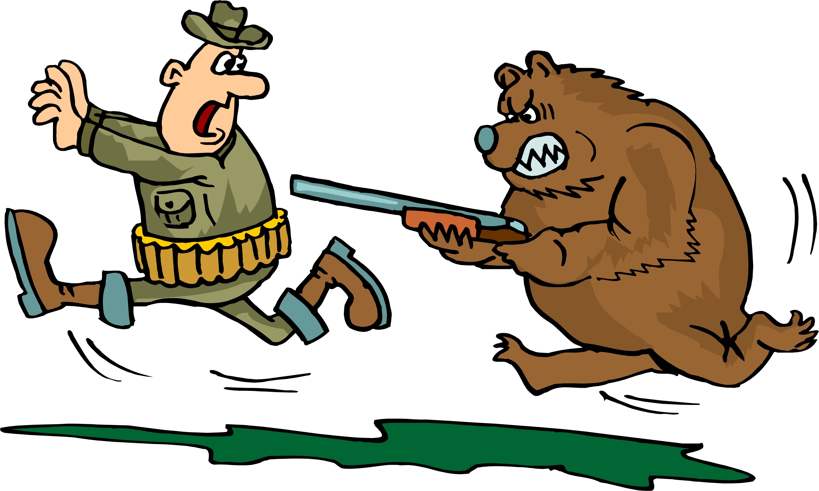 Нес медведь шагая к рынку. Охотник мультяшный. Охотник с ружьем мультяшный.