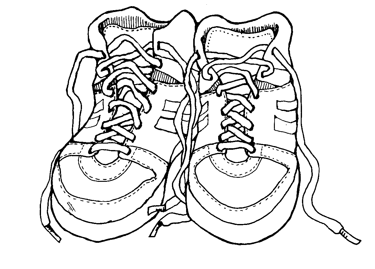 kids tennis shoe clip art