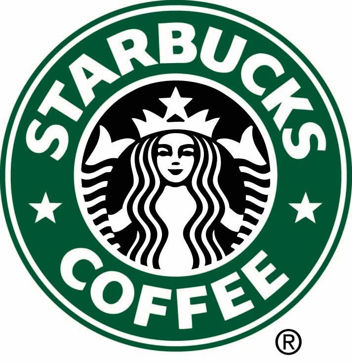 Starbucks Coffee logo featuring the iconic green circular emblem with siren mascot and white text.