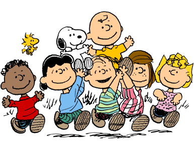 Peanuts Gang Running - Classic Cartoon Illustration