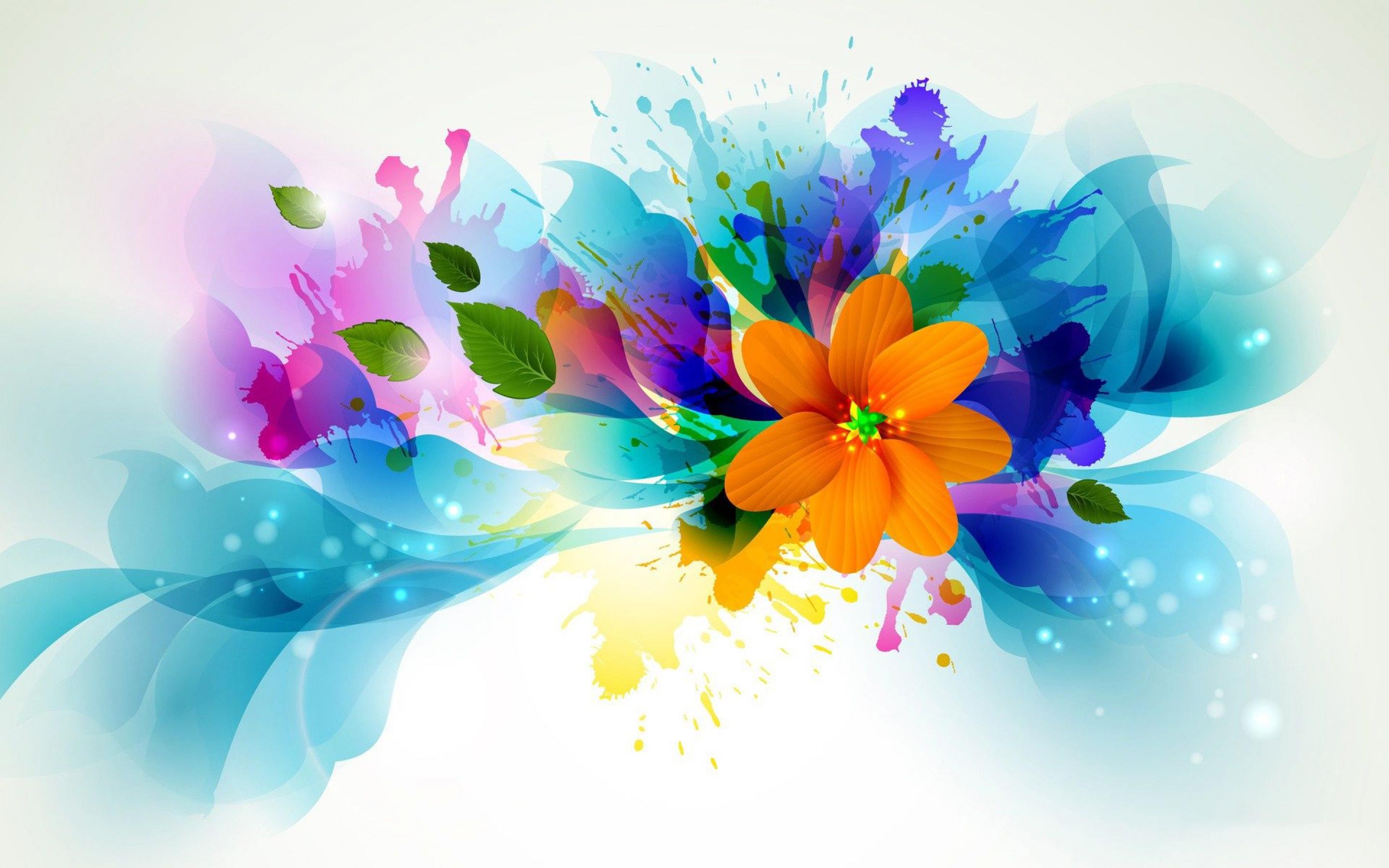abstract colourful flowers - Clip Art Library