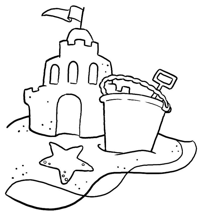Sand Castle Coloring Page - AZ Coloring Pages
