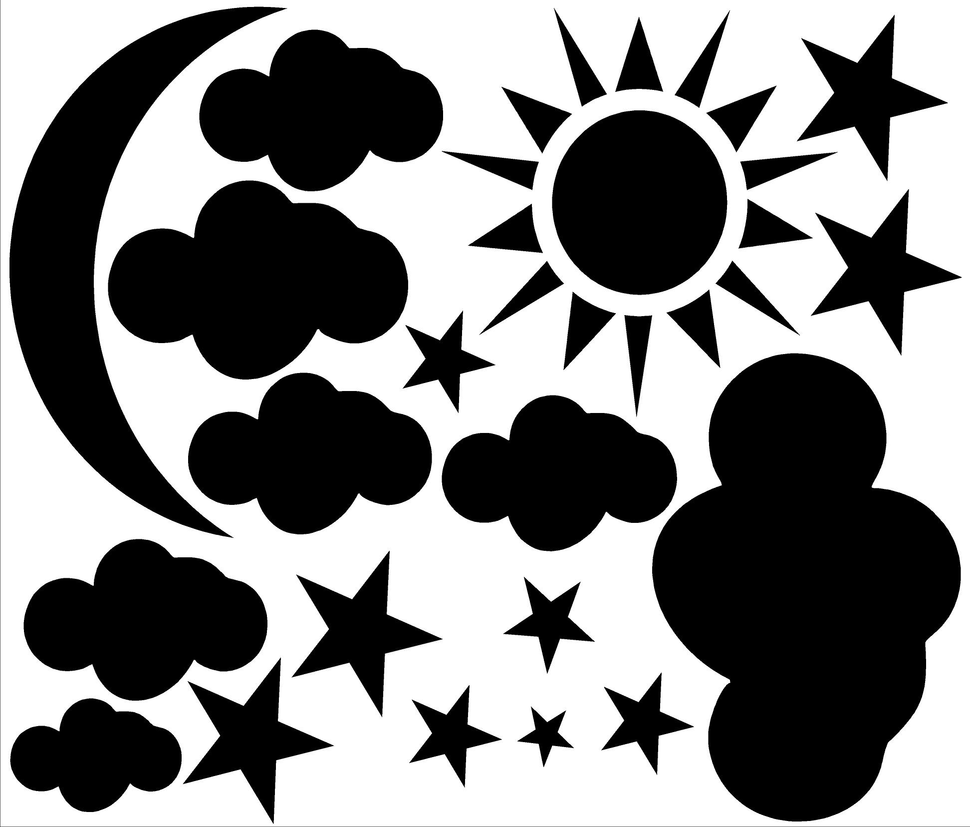 Sun,Moon,Cloud,Stars Vinyl Wall Decal ? International Expressions 