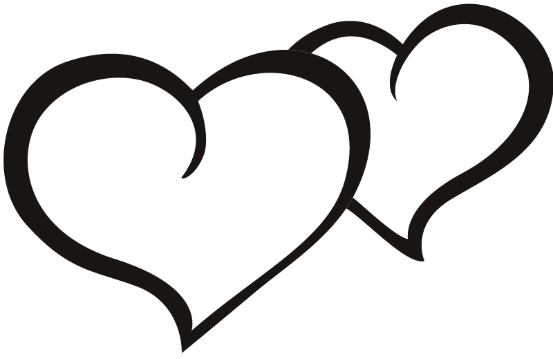 Outline Of Hearts - Clipart library