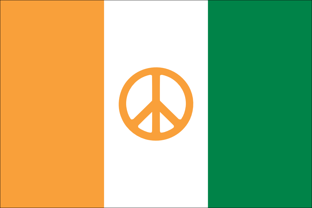 Ivory Coast Flag with Peace Symbol - Symbol of Unity and Harmony