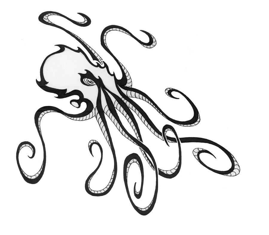 octopus tattoo line art - Clip Art Library