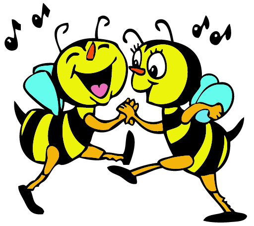 Happy Dancing Bees - Fun Insect Illustration for Kids & Education