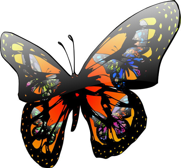 Butterfly With Lighting Effect clip art - vector clip art online 
