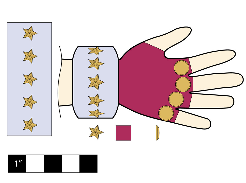 Military Gauntlet Design Blueprint - Stars, Accents & Construction Guide