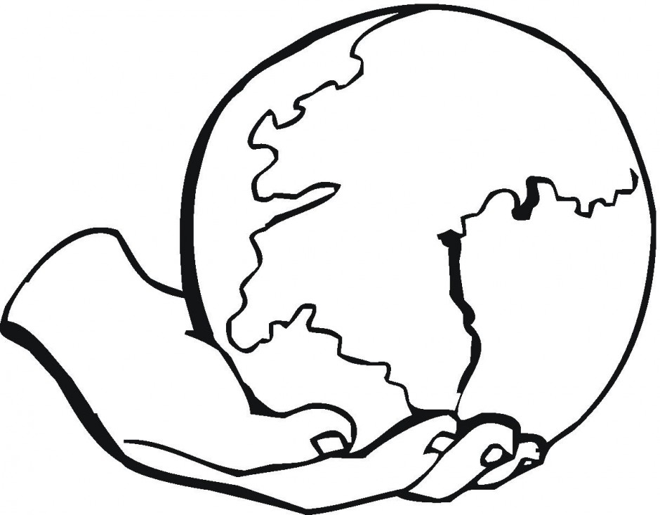 Cartoon Clipart Of A Black And White Stressed Earth Globe Vector 