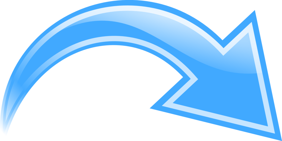 Public Domain Clip Art Image | Illustration of a blue curved arrow 