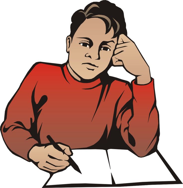 Student Studying with Pen and Notebook - Focused Learning Illustration