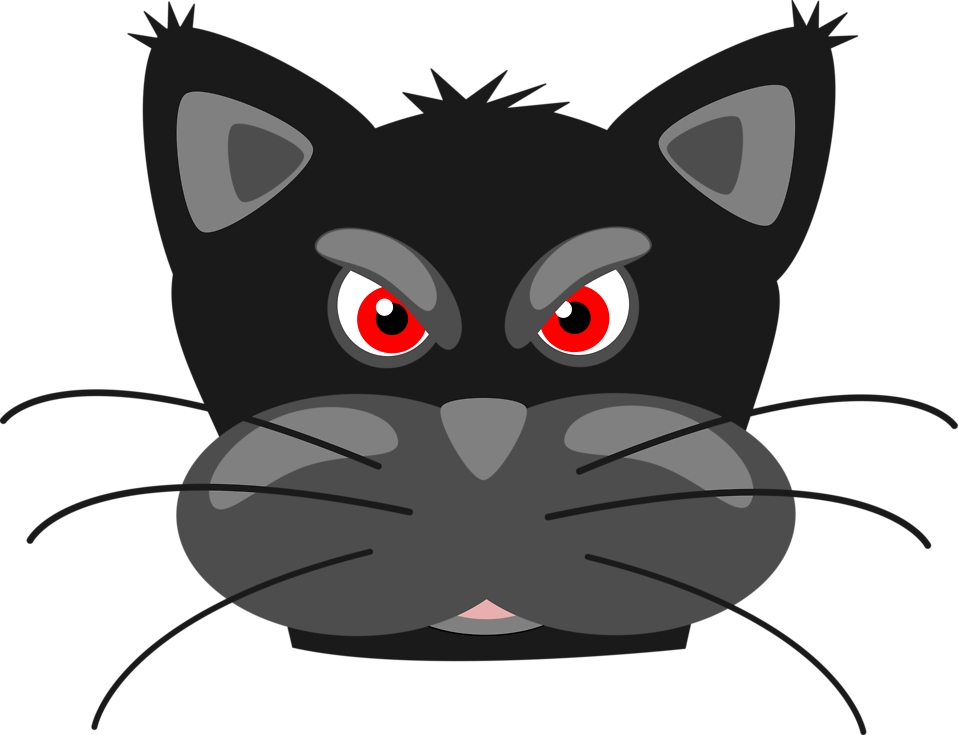 angry black cat clip art