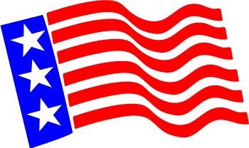 Waving Flag Clipart - Red, White, Blue Patriotic Graphic