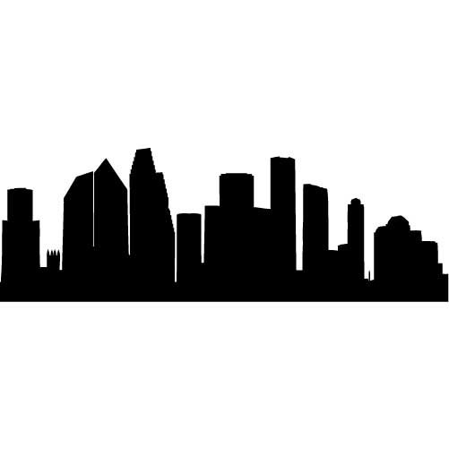 Houston Skyline Silhouette Vinyl Wall Decal by wallstickz on Etsy