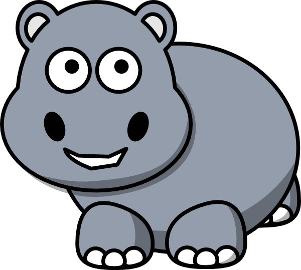 Cute Cartoon Hippo Illustration for Kids’ Education & Design