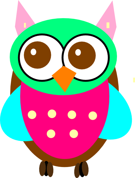 Colorful Baby Owl Chick clip art - vector clip art online, royalty 
