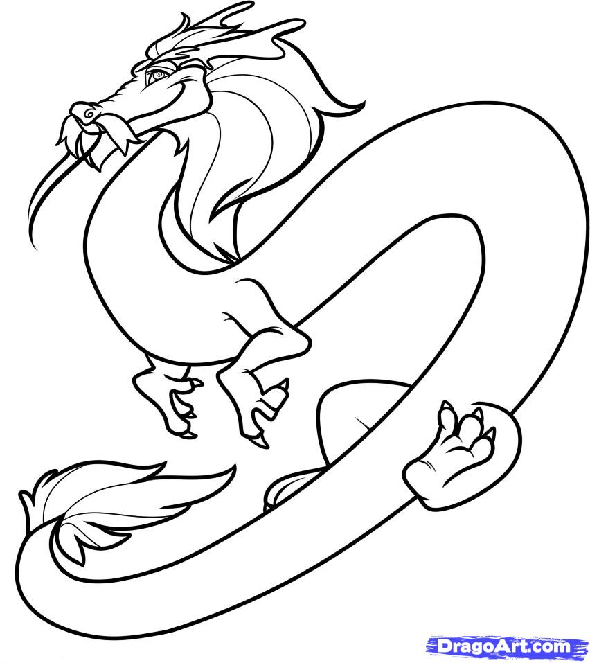 easy drawing of chinese dragon  Clip Art Library
