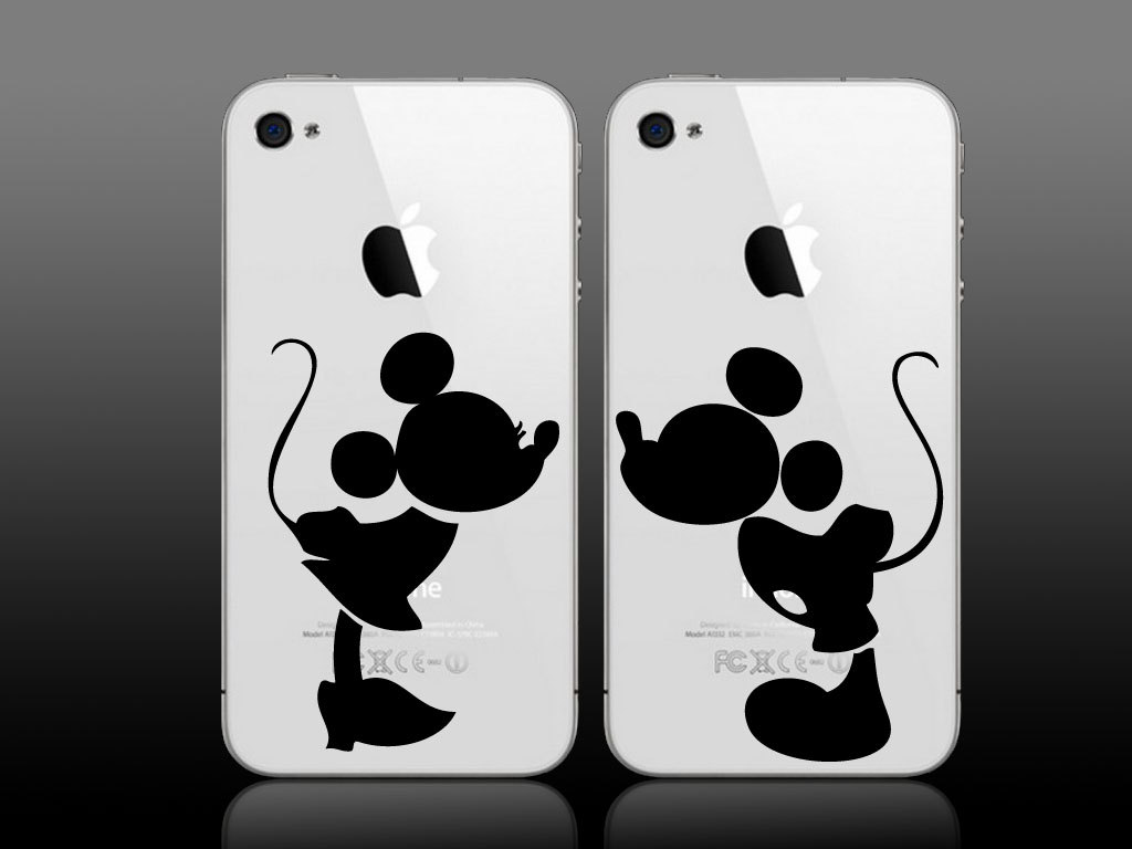 Mickey and Minnie silhouette kissing for by GrabersGraphics