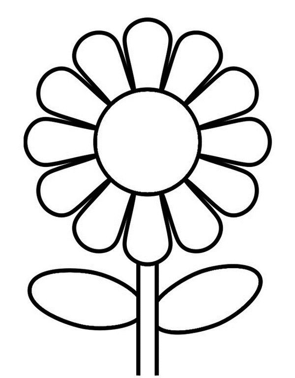 easy sunflower coloring page - Clip Art Library
