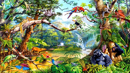 jungle background with real animals