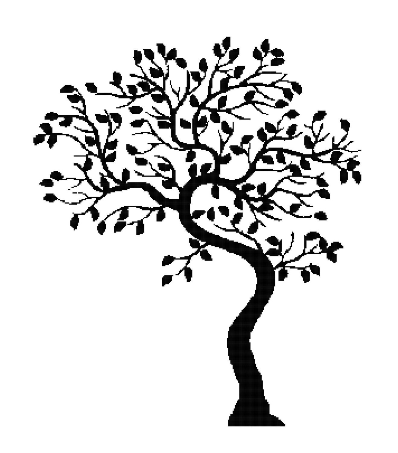 Tree Silhouette Handmade Cross Stitch Pattern Chart | eBay