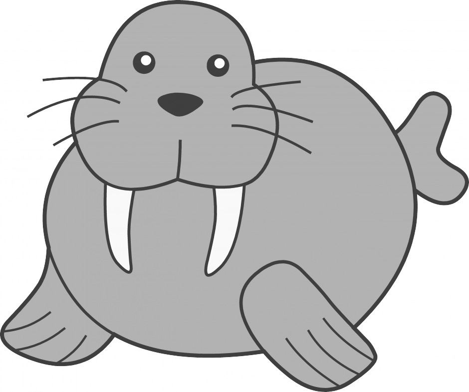 Clip Art Walrus Clipart library 90805 Walrus Coloring Pages