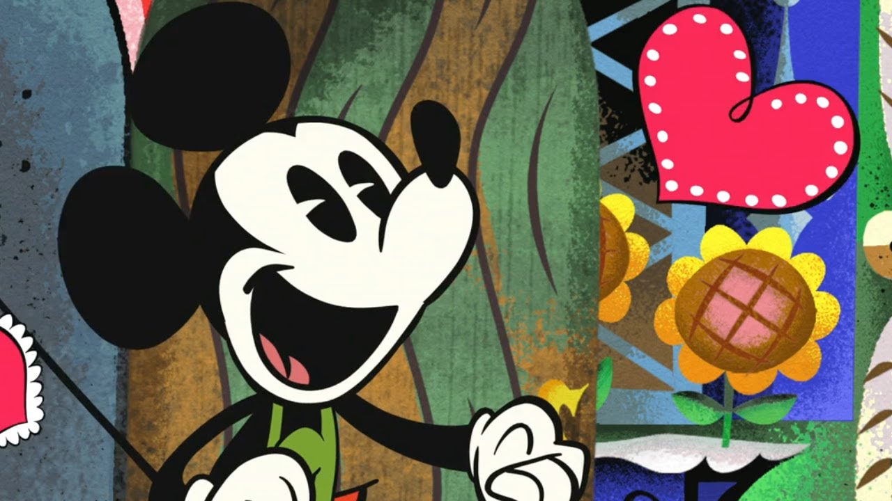 Mickey Mouse Valentine’s Day Art - Cheerful Cartoon Illustration