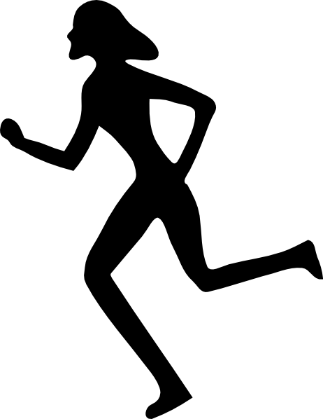 Woman Running Silhouette - Fitness and Exercise Icon