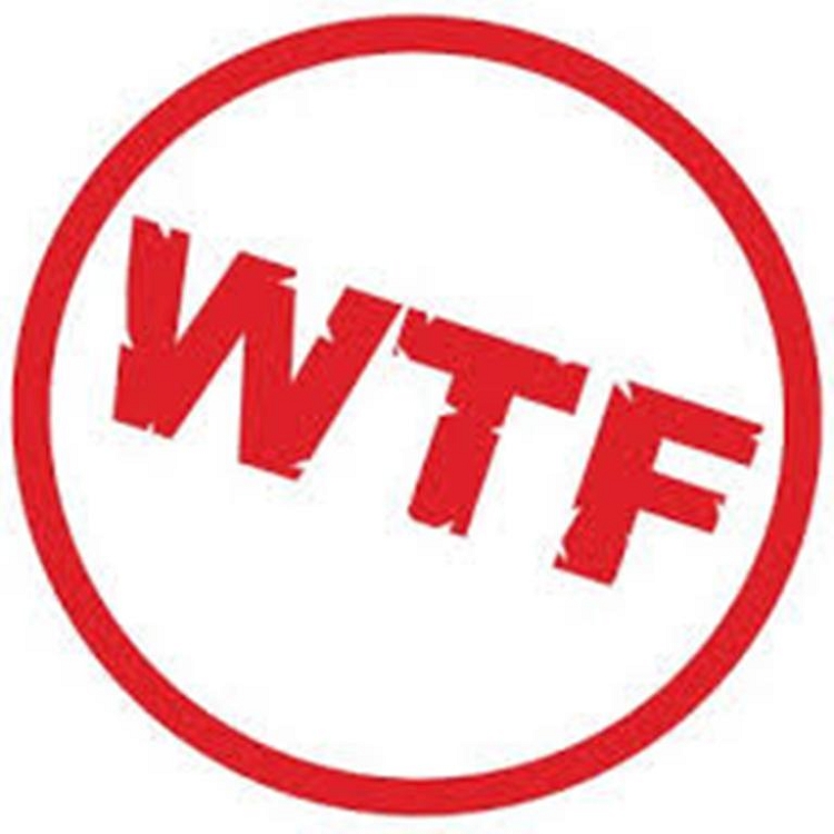 WTF Rubber Stamp - Self Inking in RED - 10mm Diameter