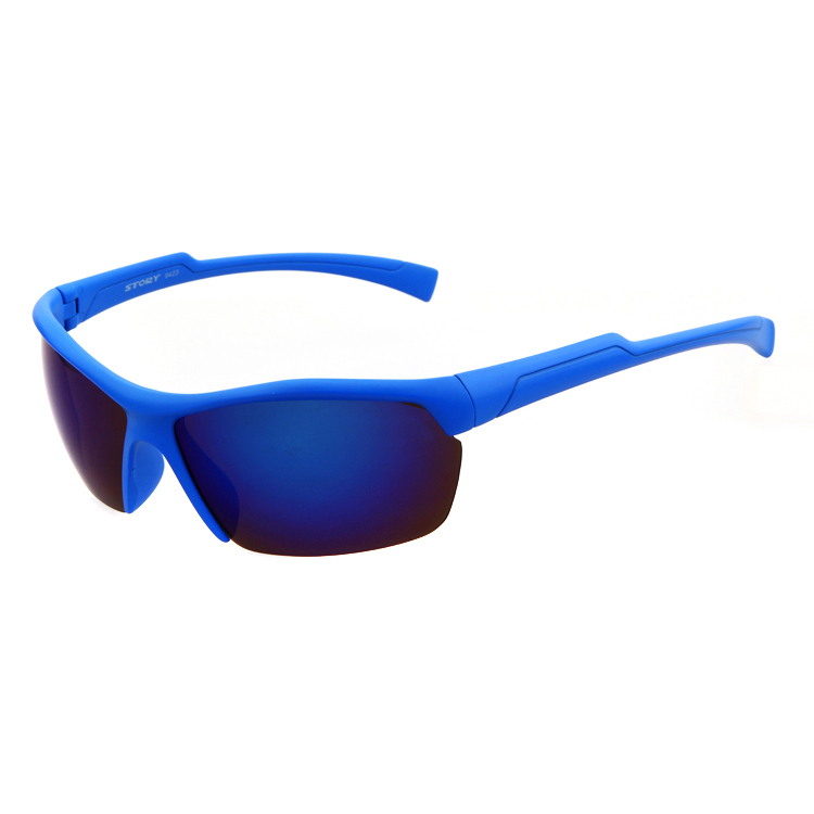 STOBY Sport Sunglasses - Blue Matte Frame with Reflective Lenses