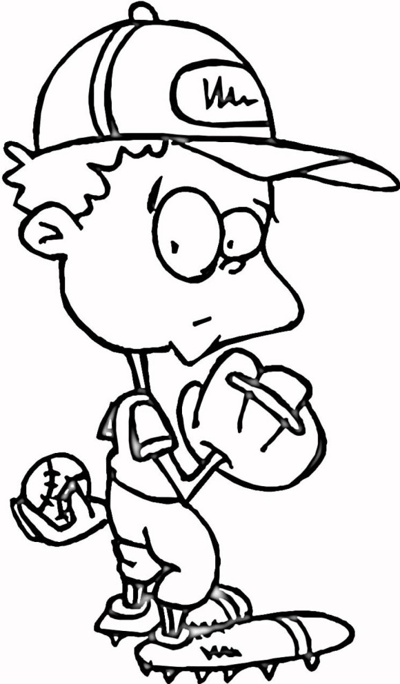 Baseball Goofy Coloring Pages - Cartoon Coloring pages of 
