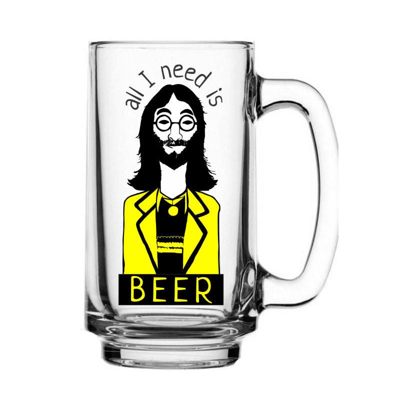John Lennon Beer Mug - Iconic Pop Art Drinking Glass