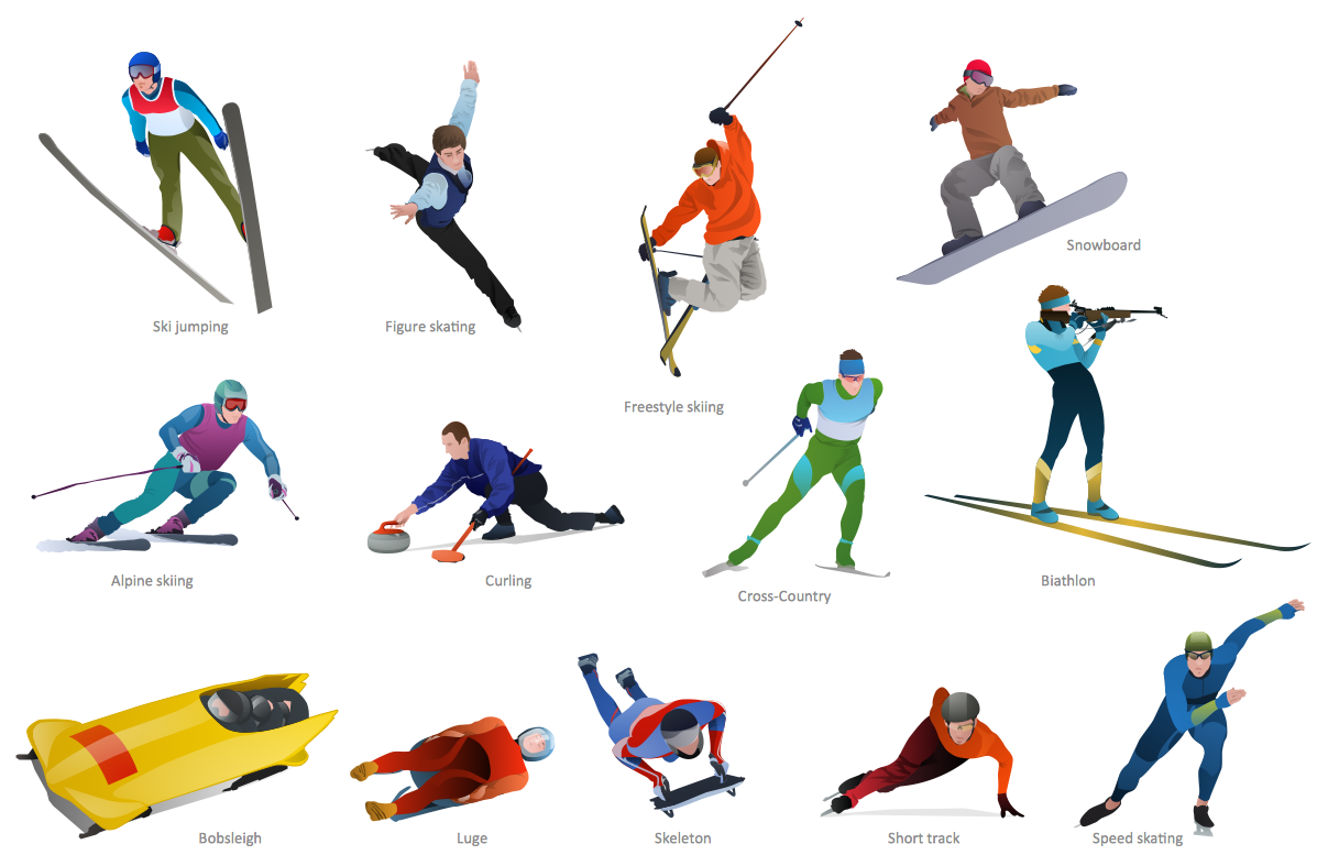 Ski forms. Зимние виды спорта. Инвентарь для зимних видов спорта. Зимние виды спорта для детей. Атрибуты для зимних видов спорта.