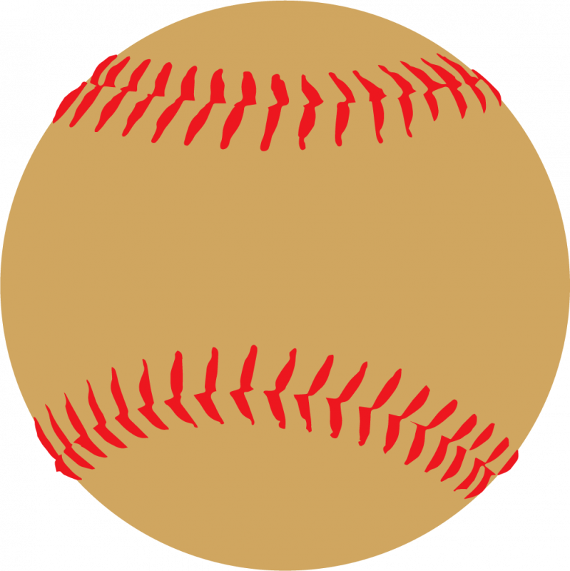 Classic baseball with tan leather and red stitching on transparent background.