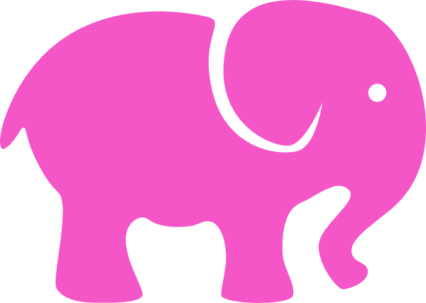 Pink Elephant Simple clip art - vector clip art online, royalty 