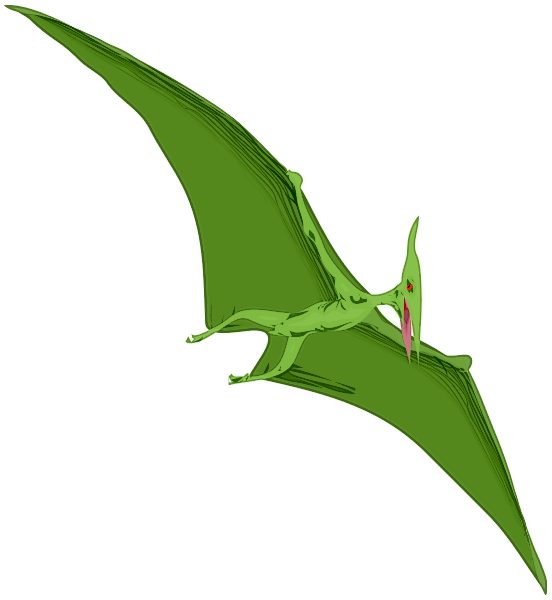 Free Clipart: Cartoon pterodactyl with upraised wings