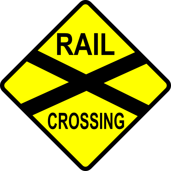 Caution Railroad Crossing clip art - vector clip art online 