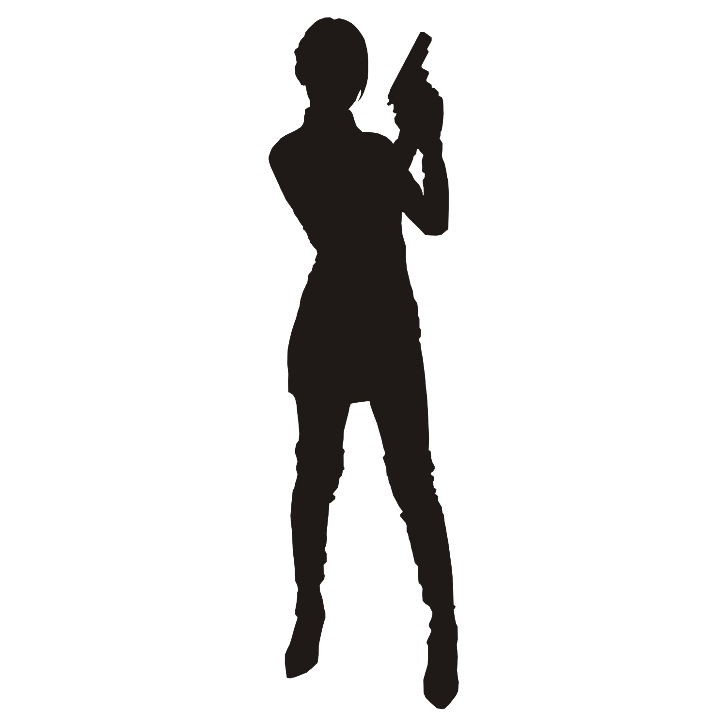 Vector for free use: Woman with gun
