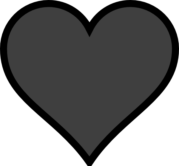 Grey Heart Black Outline clip art - vector clip art online 