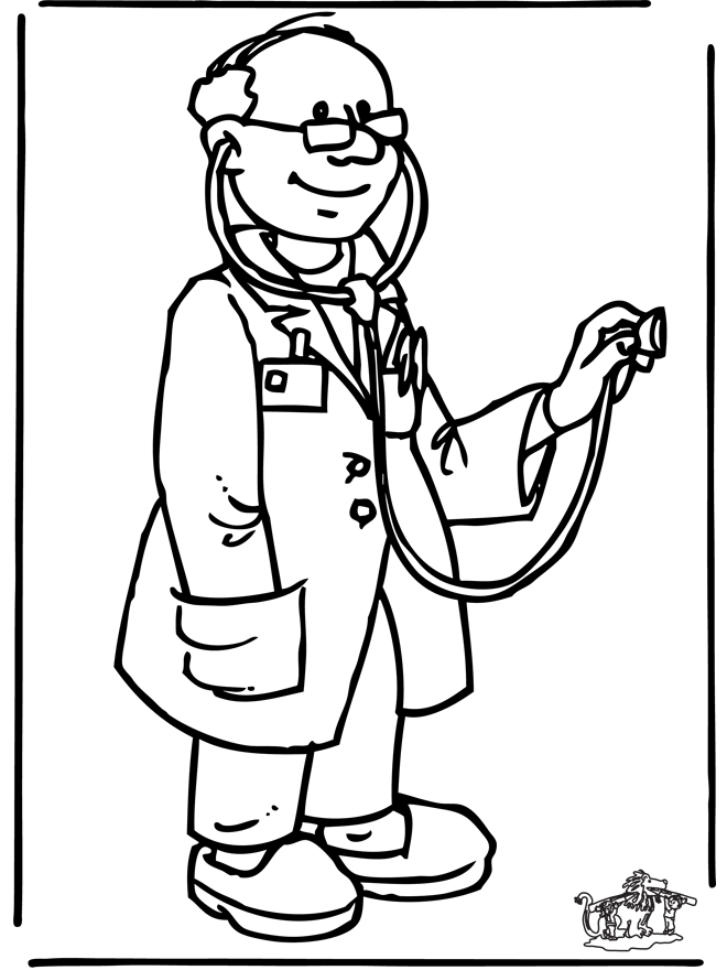community helpers coloring pages doctor