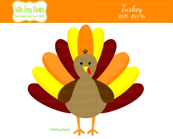 Popular items for turkey clipart 
