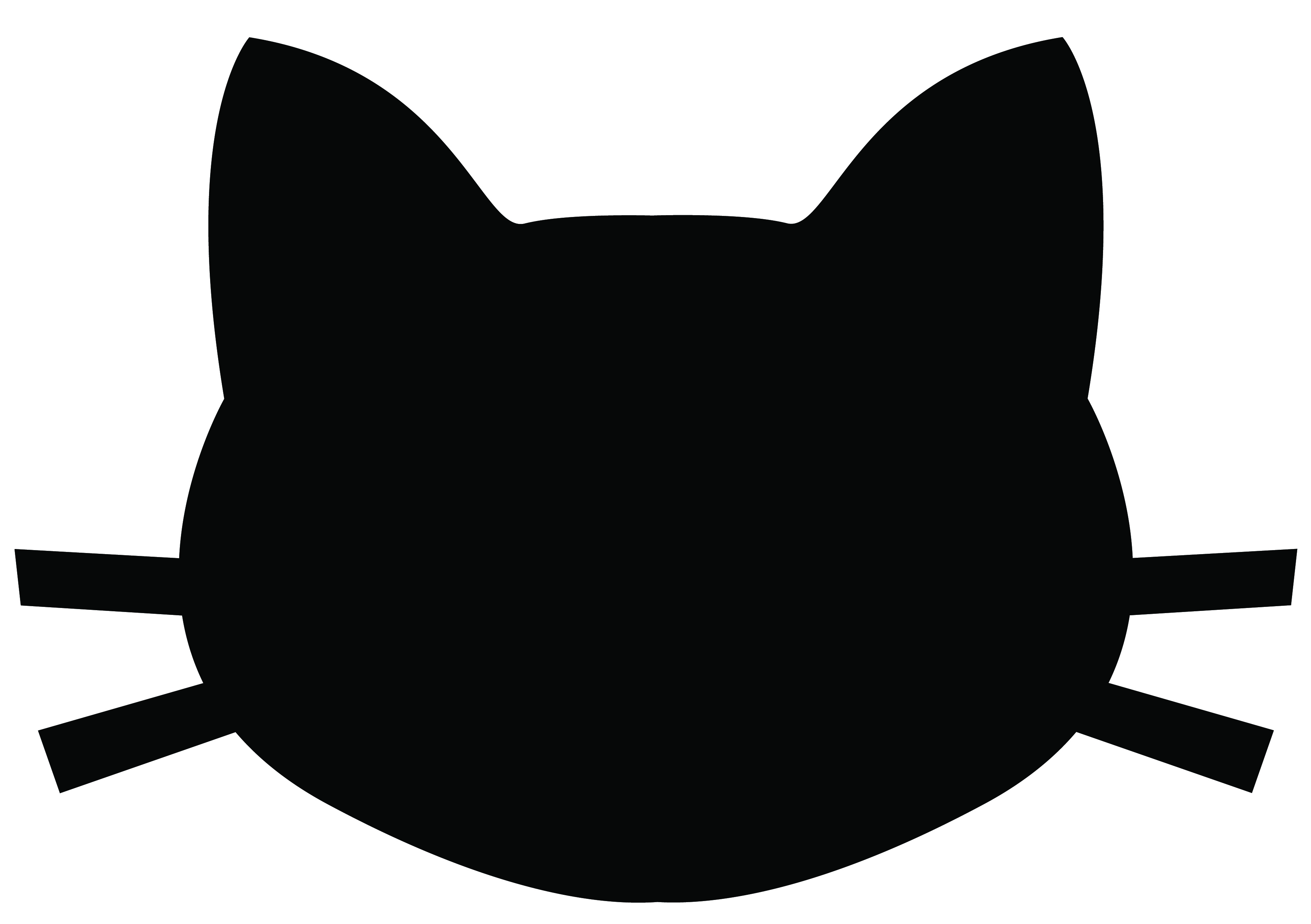 cat face silhouette vector